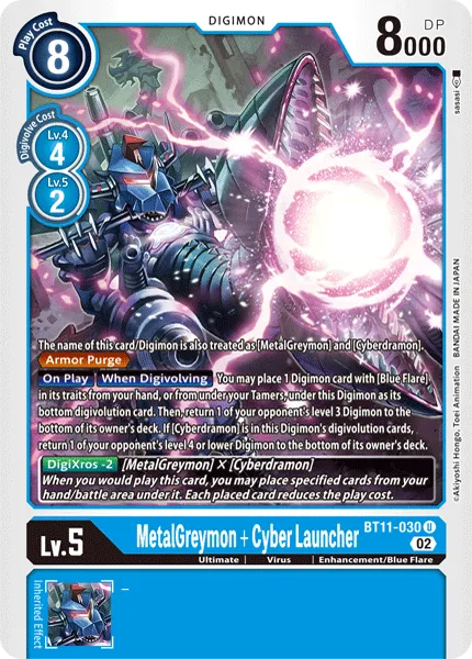 MetalGreymon + Cyber Launcher (BT11-030) card