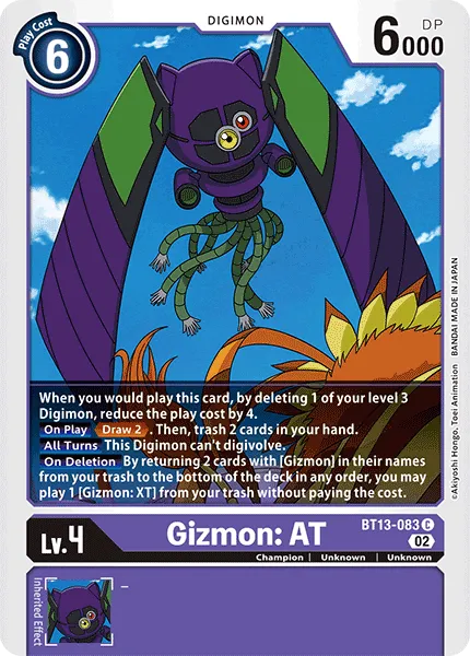 Gizmon: AT (BT13-083) card
