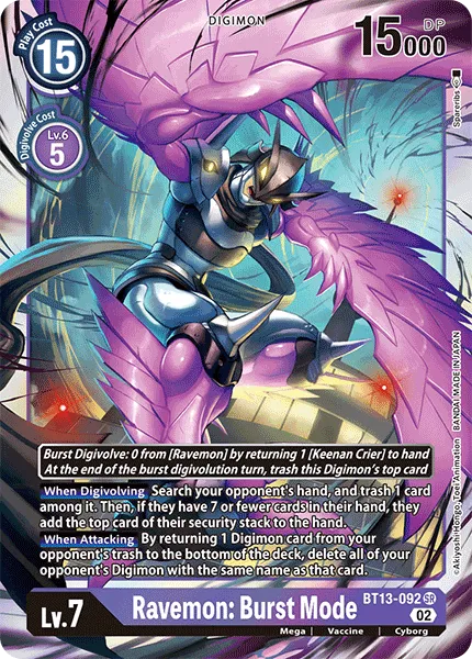 Ravemon: Burst Mode (BT13-092) card