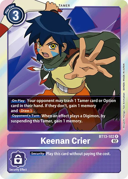 Keenan Crier (BT13-102) card