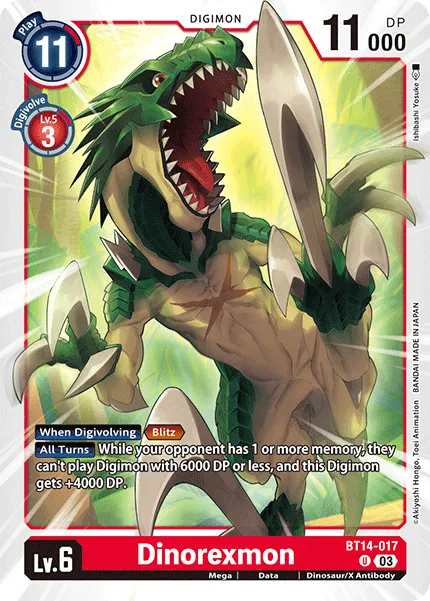 Dinorexmon (BT14-017) card
