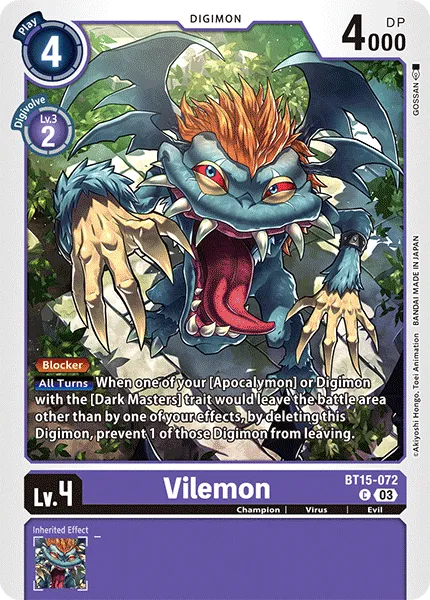Vilemon (BT15-072) card