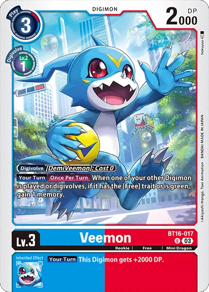 Veemon (BT16-017) card