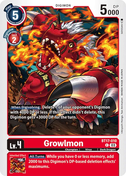 Growlmon (BT17-010) card