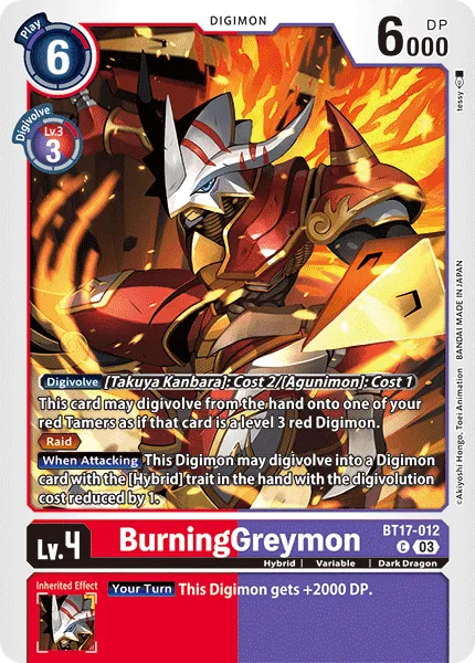 BurningGreymon (BT17-012) card