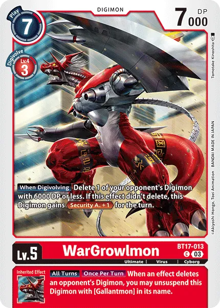 WarGrowlmon (BT17-013) card