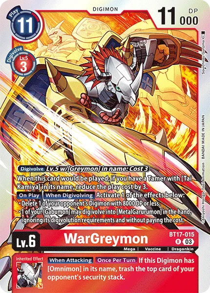 WarGreymon (BT17-015) card