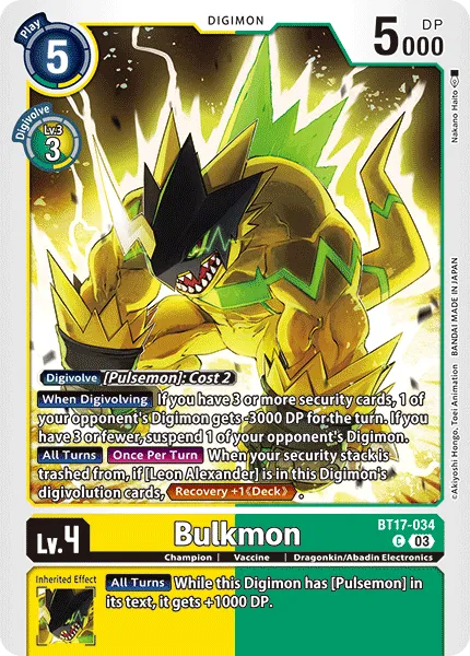 Bulkmon (BT17-034) card