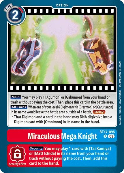 Miraculous Mega Knight (BT17-095) card