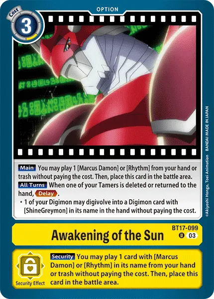 Awakening of the Sun (BT17-099) card