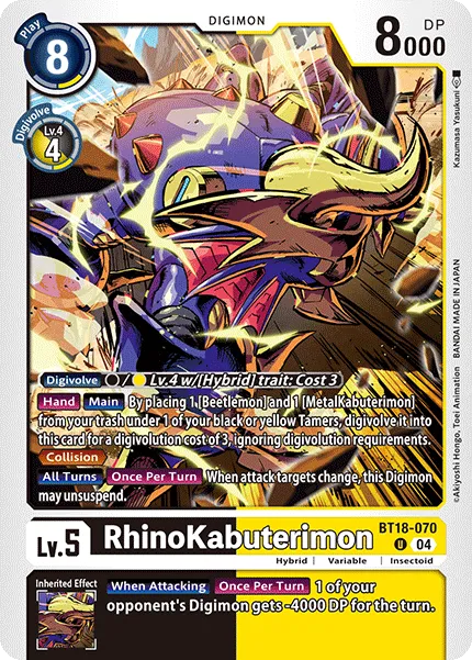 RhinoKabuterimon (BT18-070) card