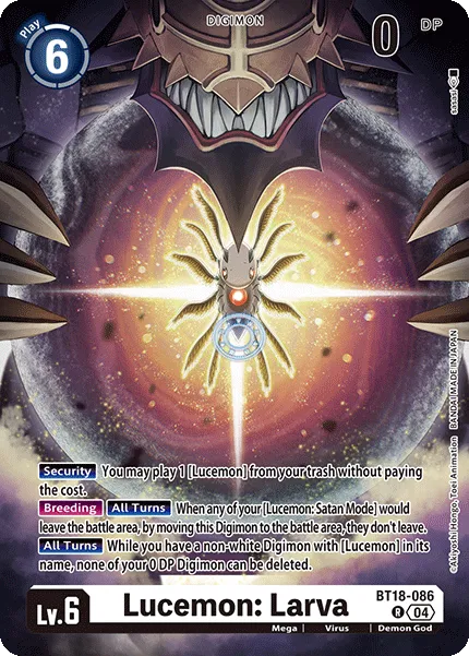 Lucemon: Larva (BT18-086) card