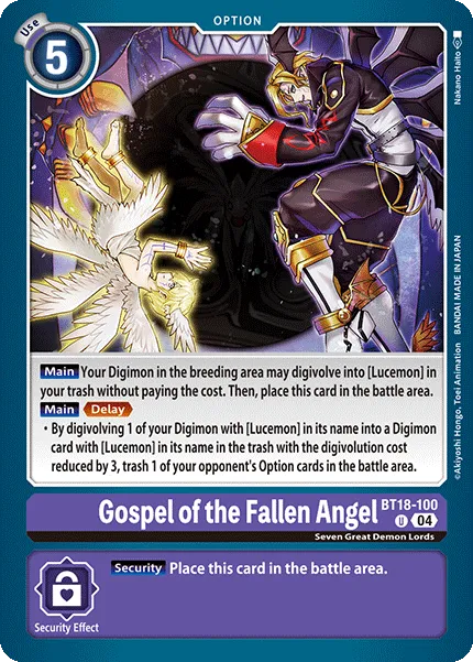 Gospel of the Fallen Angel (BT18-100) card