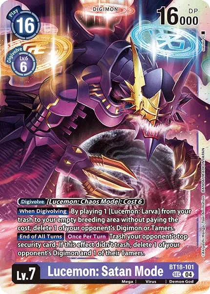 Lucemon: Satan Mode (BT18-101) card