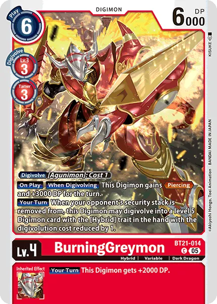 BurningGreymon (BT21-014) card