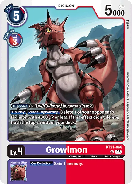 Growlmon (BT21-068) card