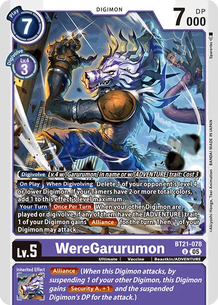WereGarurumon (BT21-078) card
