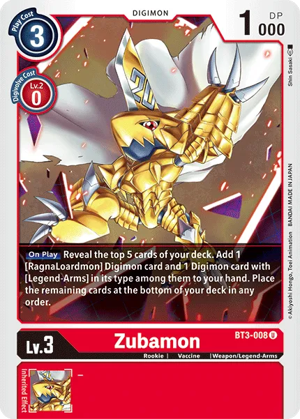 Zubamon (BT3-008) card