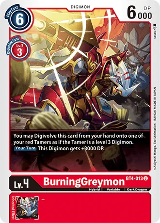 BurningGreymon (BT4-013) card
