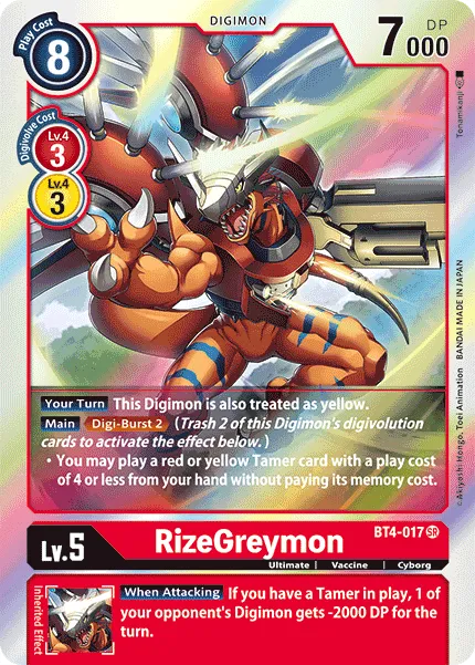 RizeGreymon (BT4-017) card