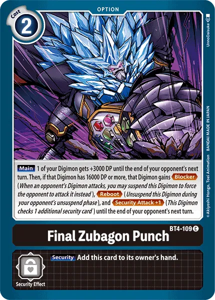 Final Zubagon Punch (BT4-109) card