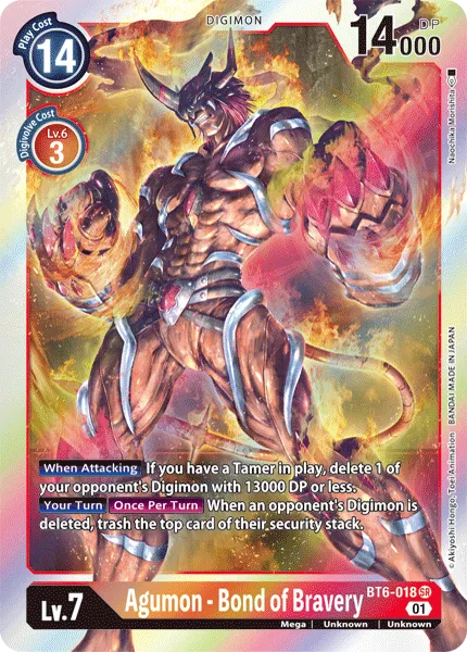 Agumon - Bond of Bravery (BT6-018) card