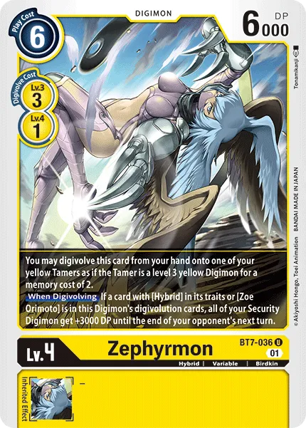 Zephyrmon (BT7-036) card