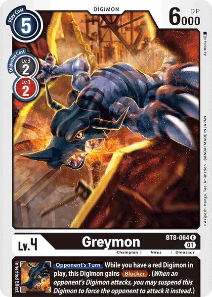 Greymon (BT8-064) card
