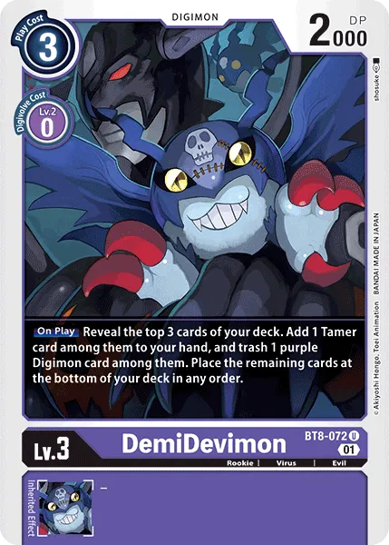 DemiDevimon (BT8-072) card