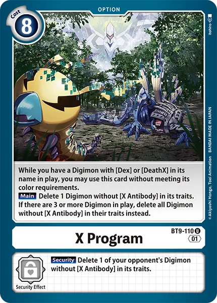 X Program (BT9-110) card