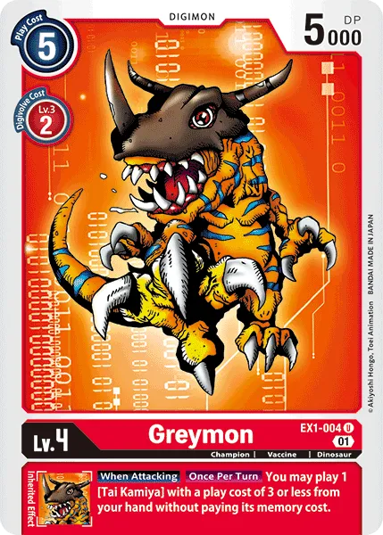 Greymon (EX1-004) card