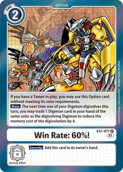 Win Rate: 60%! (EX1-071) card