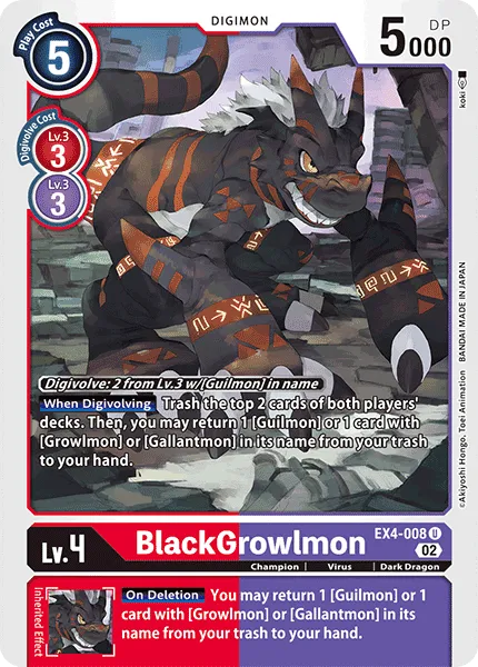 BlackGrowlmon (EX4-008) card