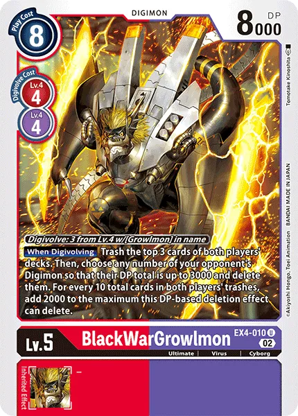 BlackWarGrowlmon (EX4-010) card