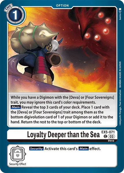 Loyalty Deeper than the Sea (EX5-071) card