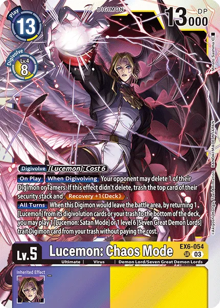 Lucemon: Chaos Mode (EX6-054) card