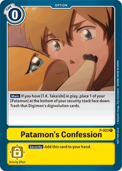 Patamon's Confession (P-023) card