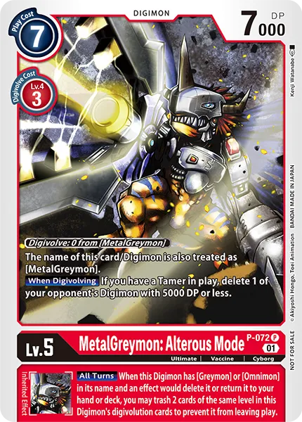 MetalGreymon: Alterous Mode (P-072) card