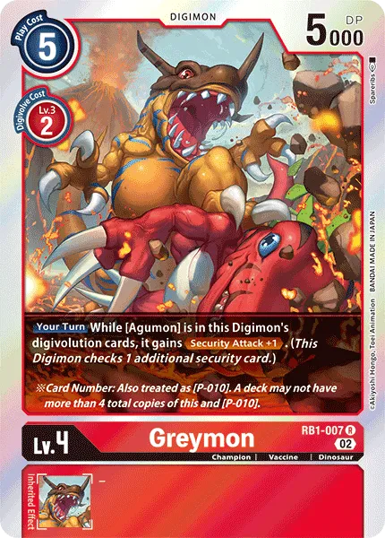 Greymon (RB1-007) card