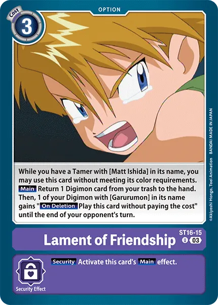 Lament of Friendship (ST16-15) card