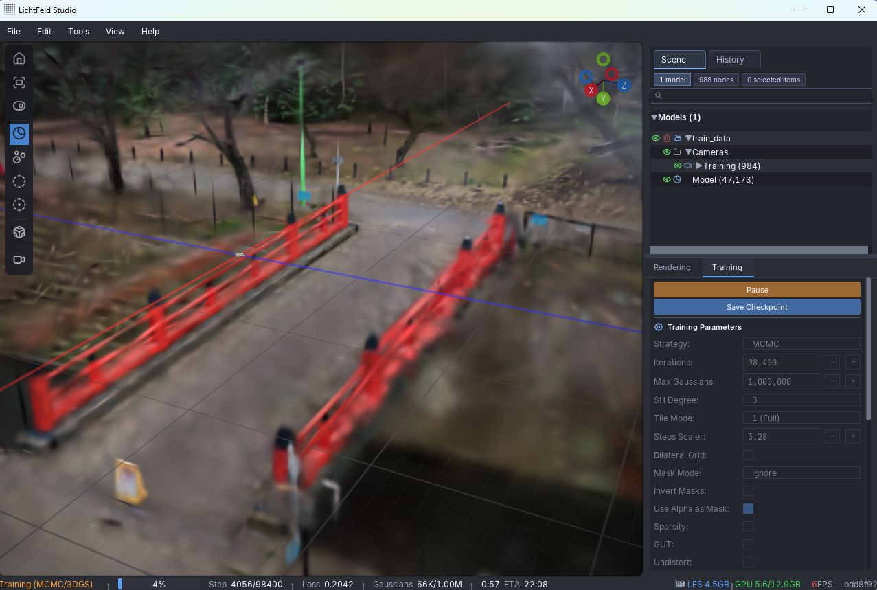 トレーニング中の画面