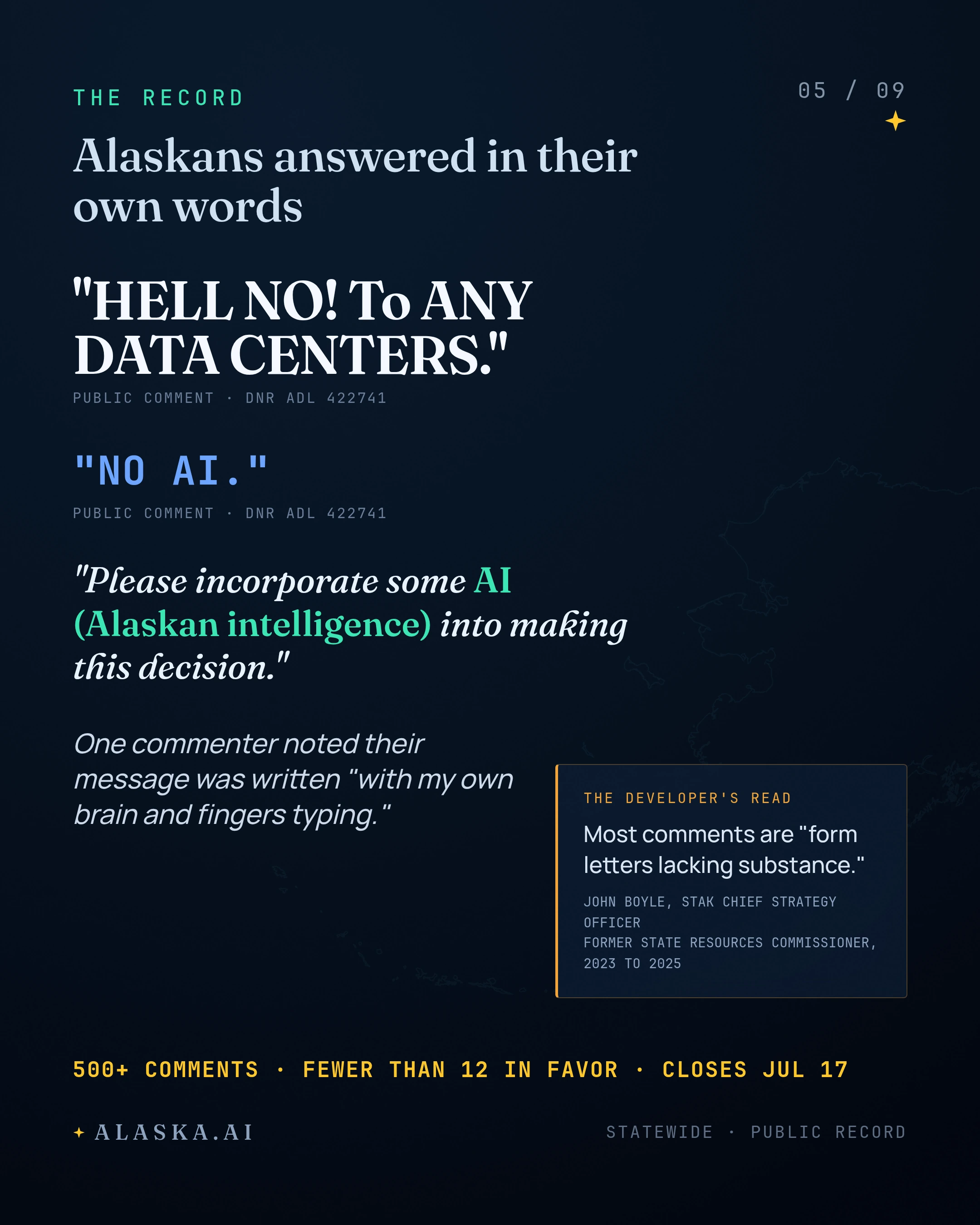 Alaska's AI Land Rush, Four Rooms, One Open Door, slide 5 of 9