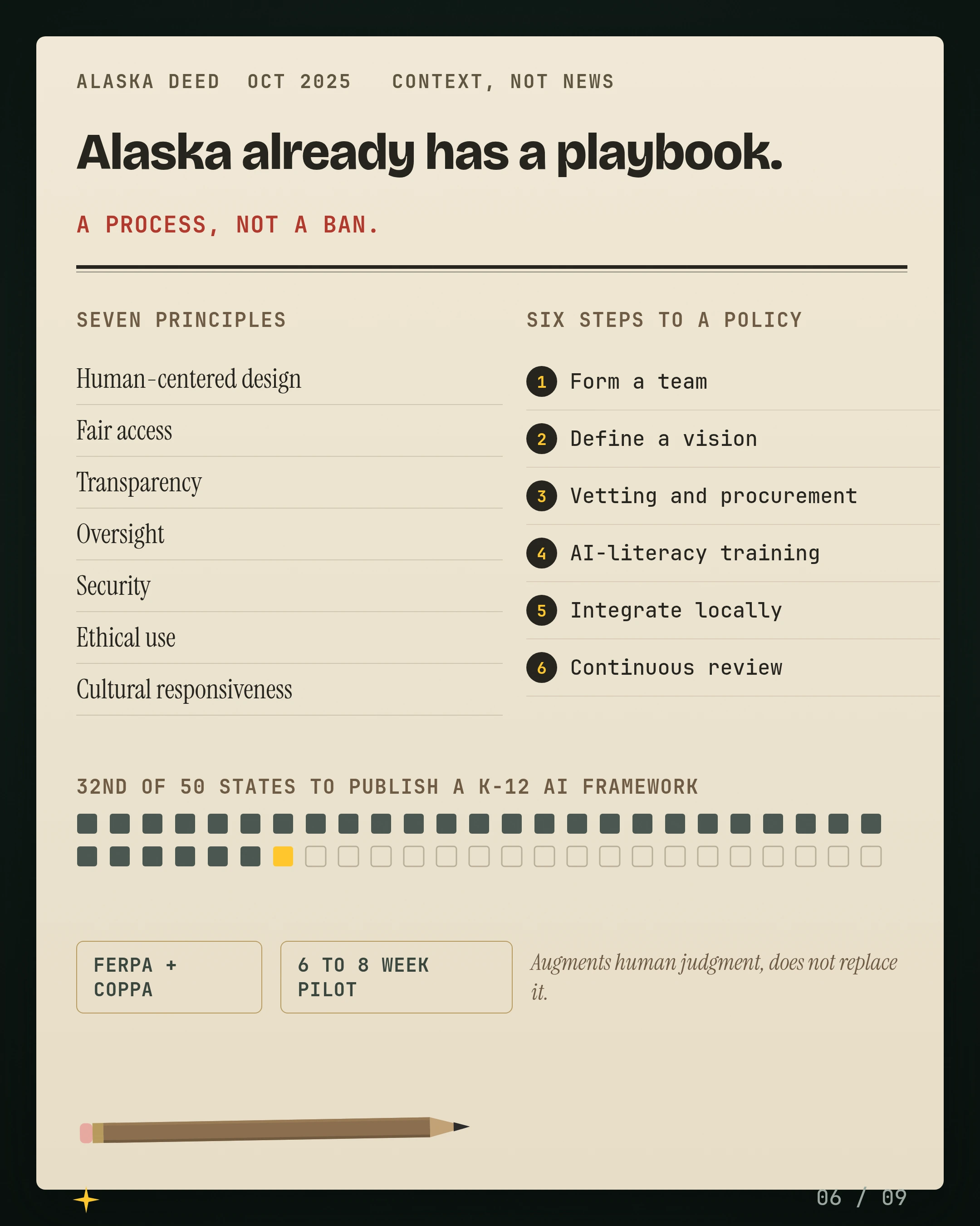 Alaska already has a playbook