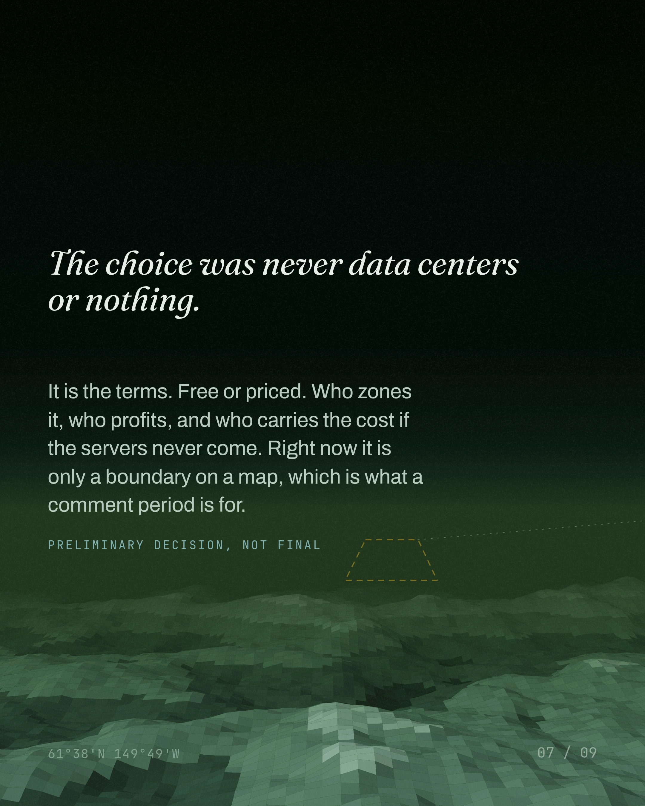 The choice was never data centers or nothing. It is the terms. Free or priced. Who zones it, who profits, and who carries the cost if the servers never come. Ri