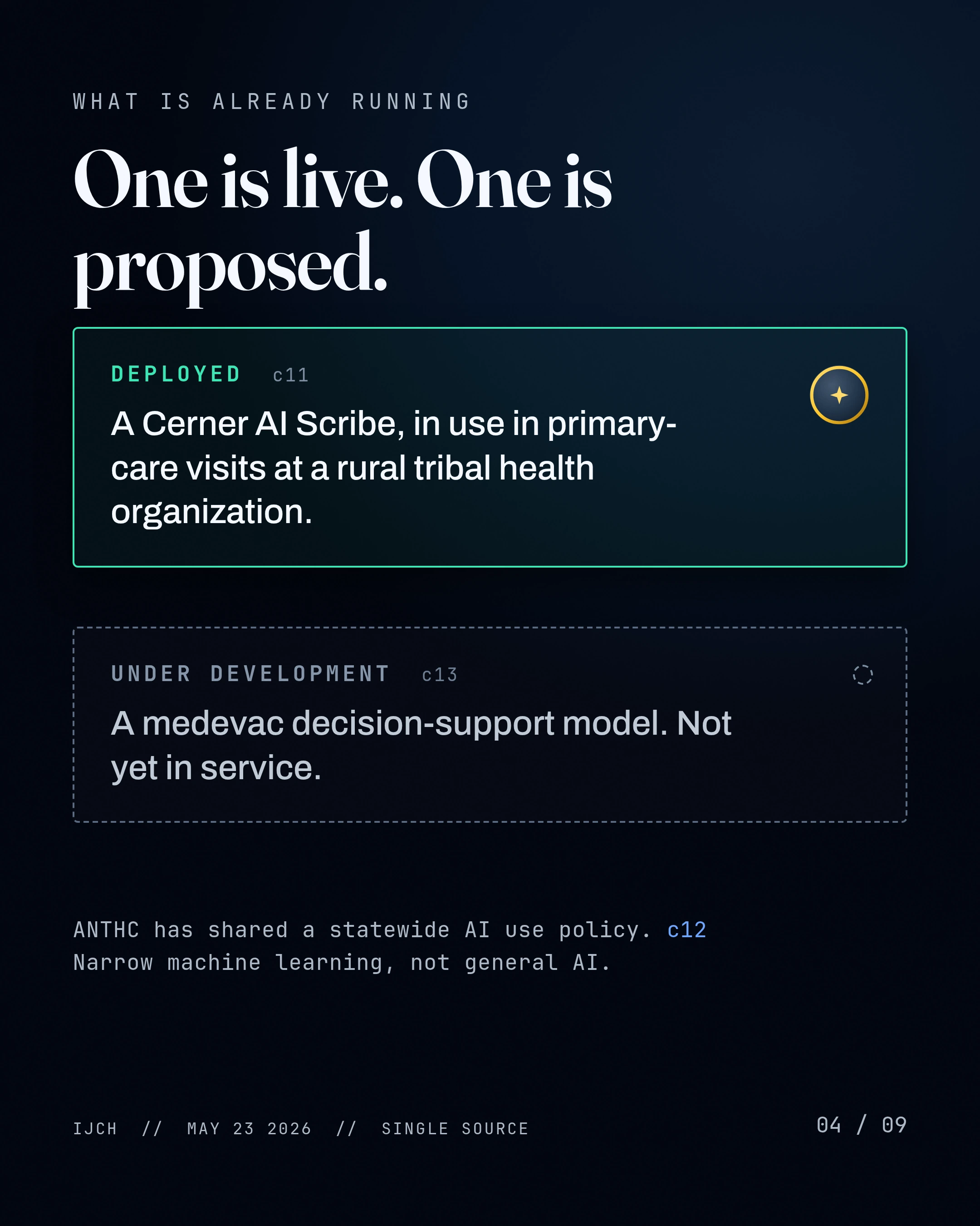 One is live. One is proposed
