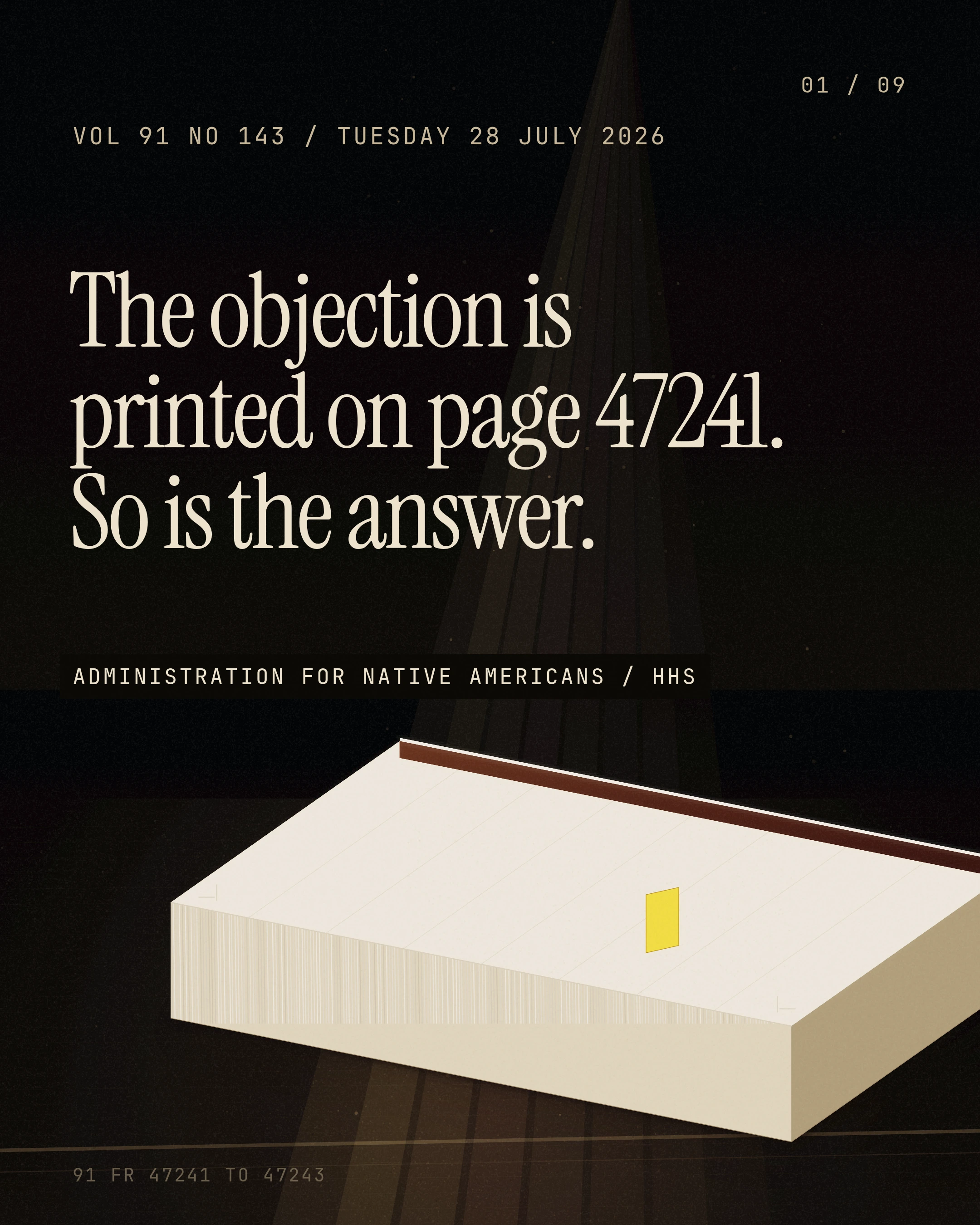 The objection is printed on page 47241. So is the answer