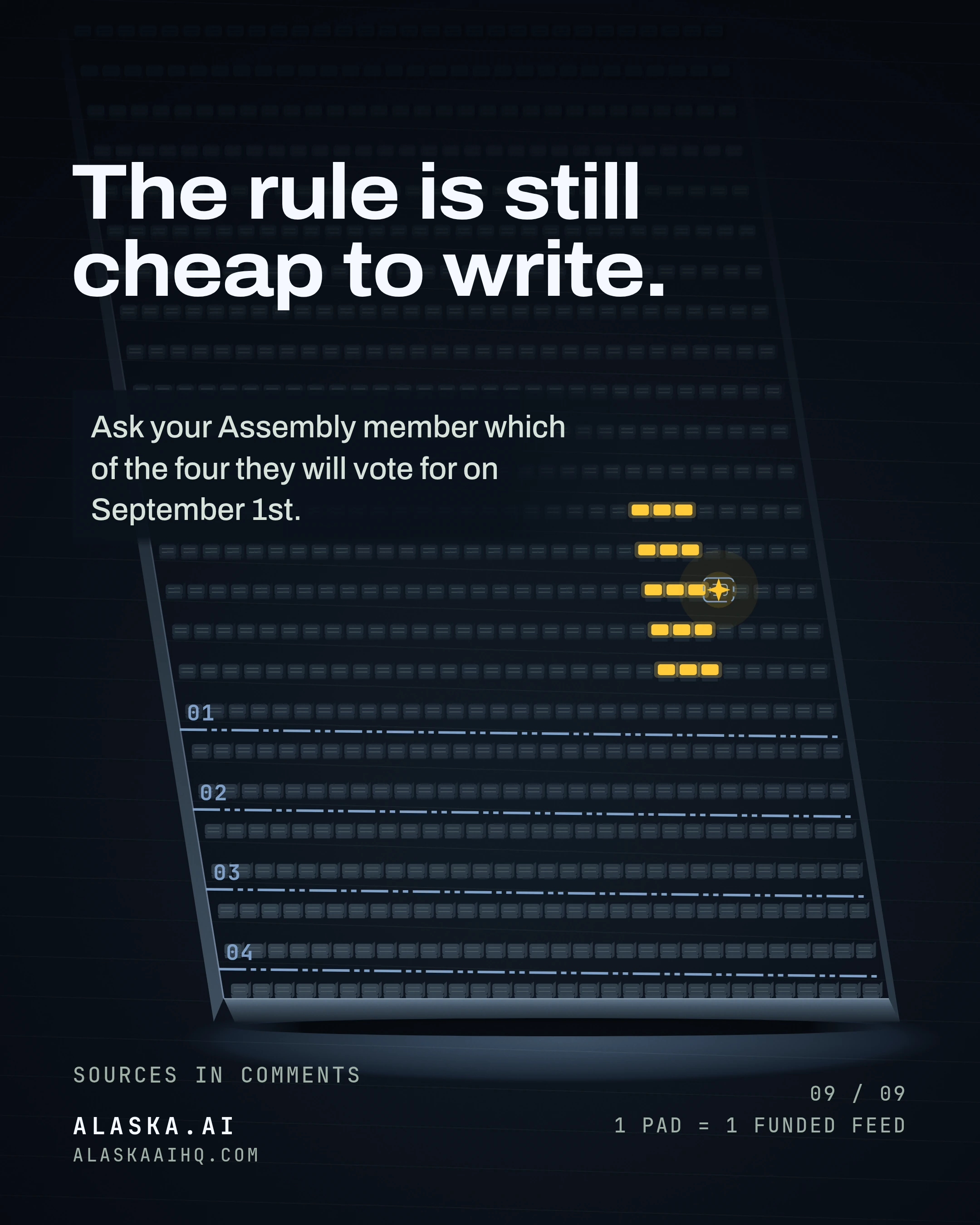 The rule is still cheap to write. Ask your Assembly member which of the four they will vote for on September 1st