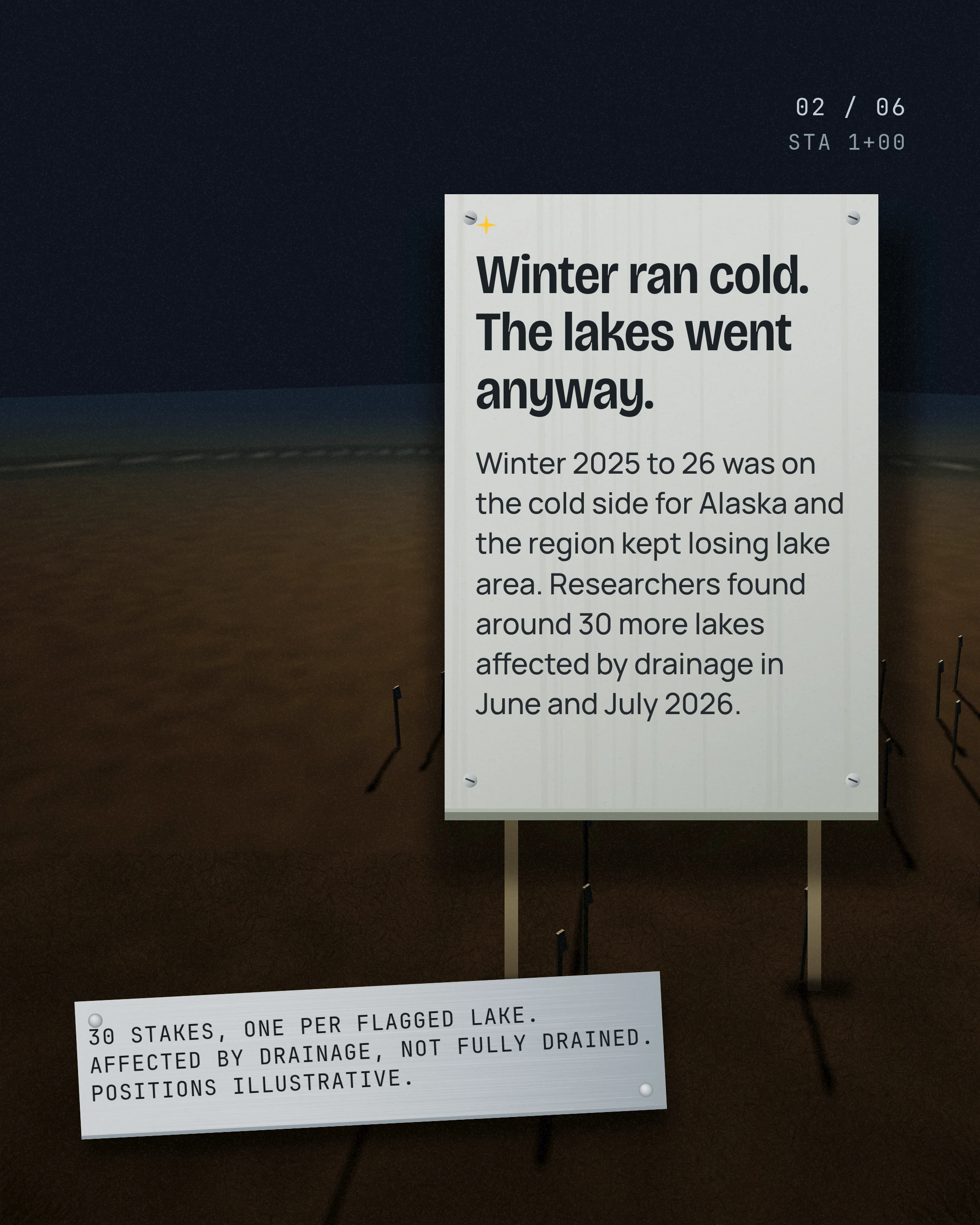 Thirty Lake Beds After a Cold Alaska Winter, slide 2 of 6