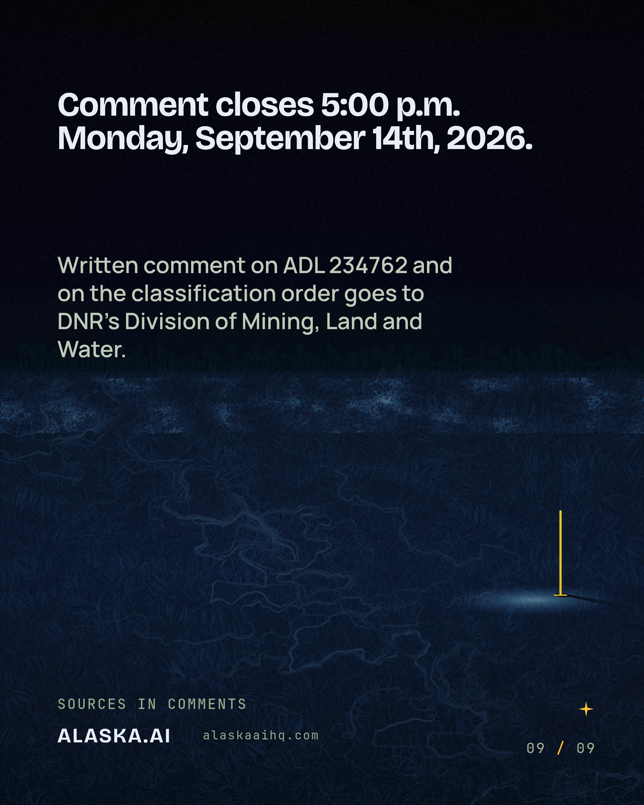 Comment closes 5:00 p.m. Monday, September 14th, 2026