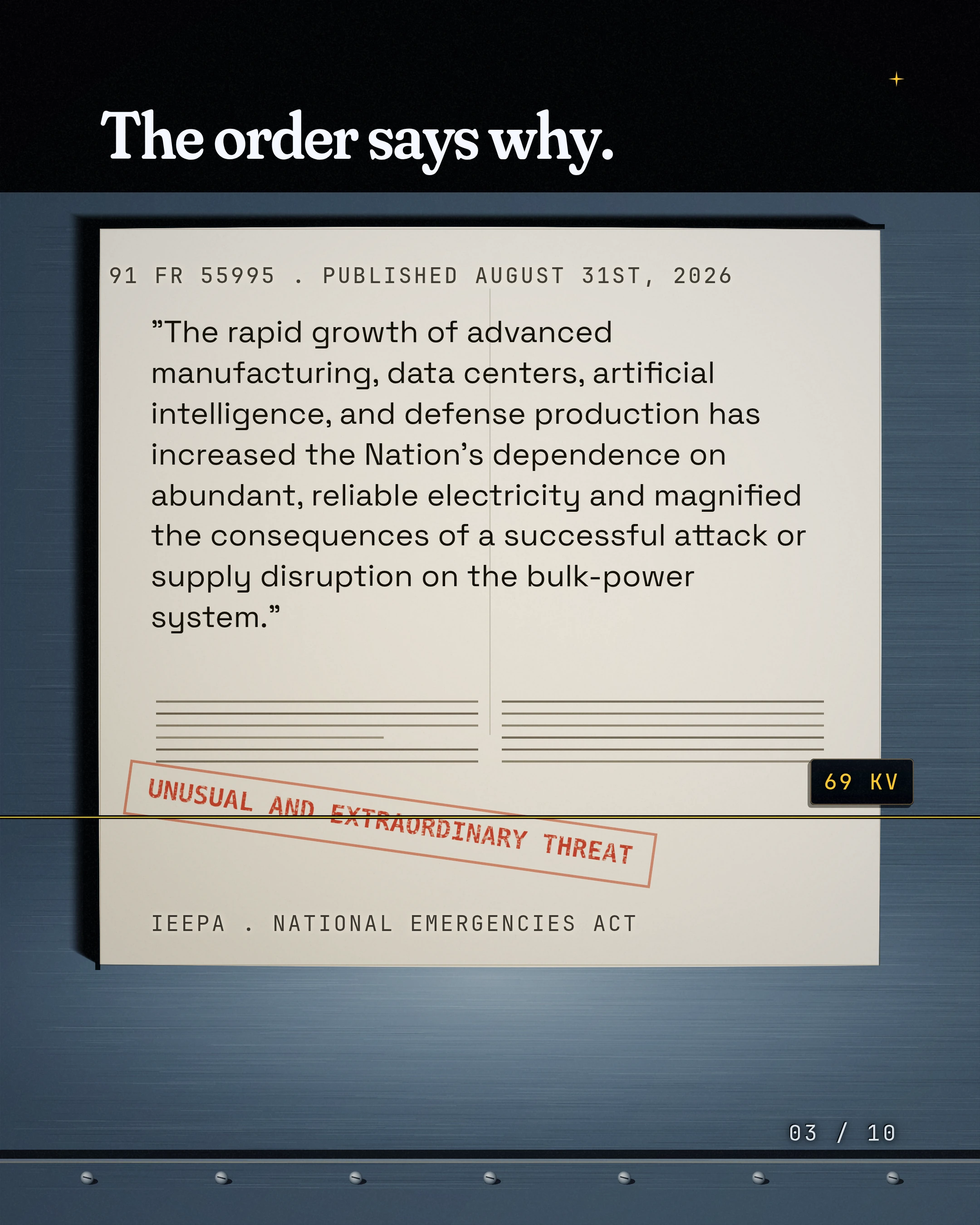 The Sentence That Isn't in Executive Order 14421, slide 3 of 10